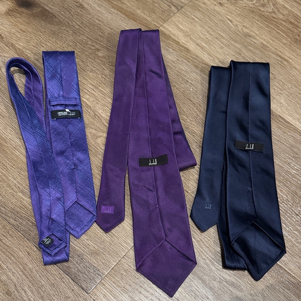 Elegant Purple and Black Tie Set